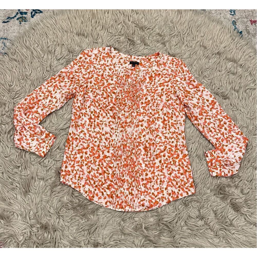 Talbots Orange printed blouse XS